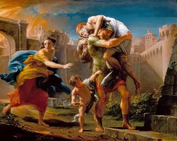 Aeneas fleeing Troy