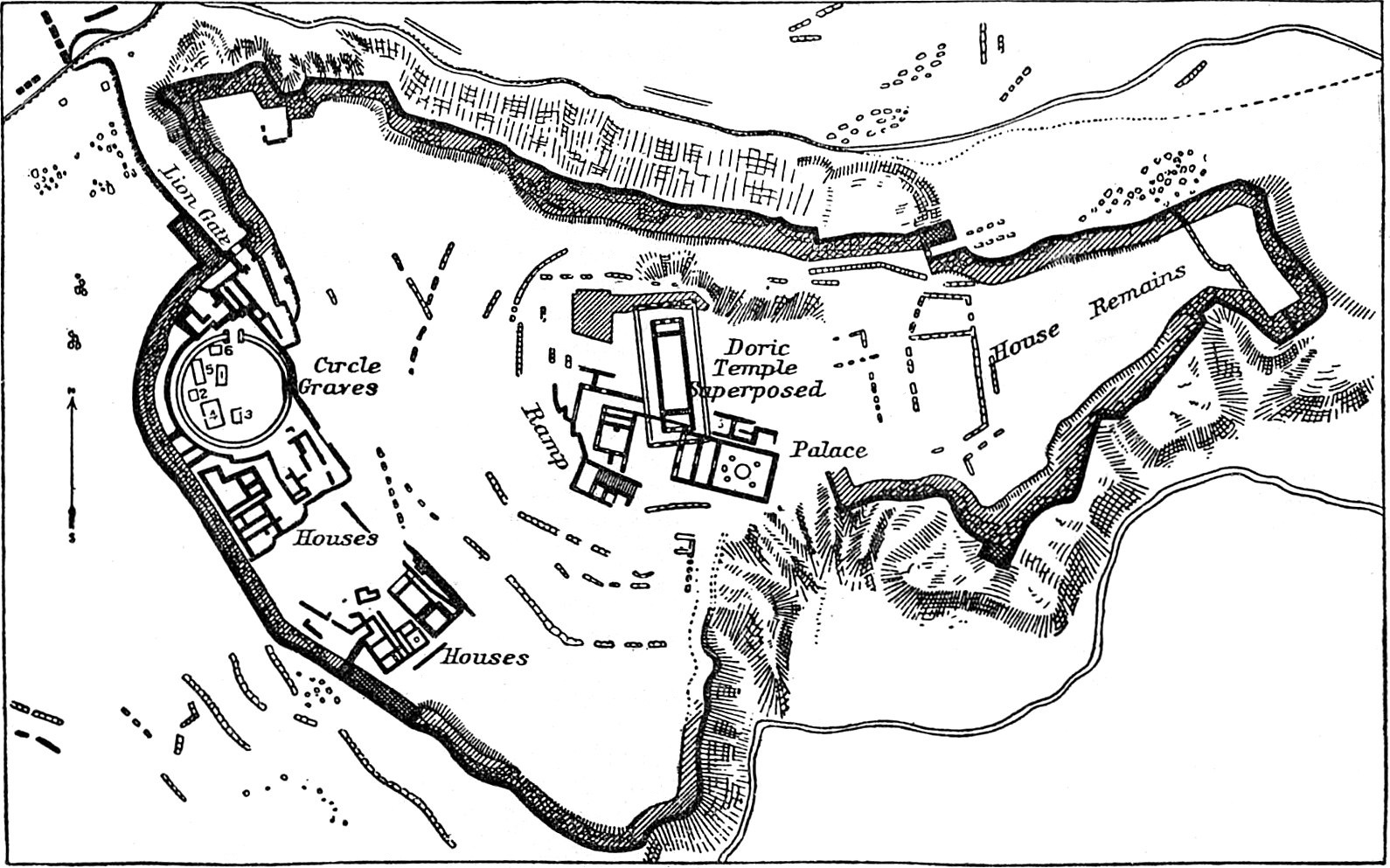 Groundplan of the citadel of Mycenae